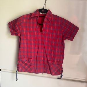 Vintage 70s cropped Plaid top